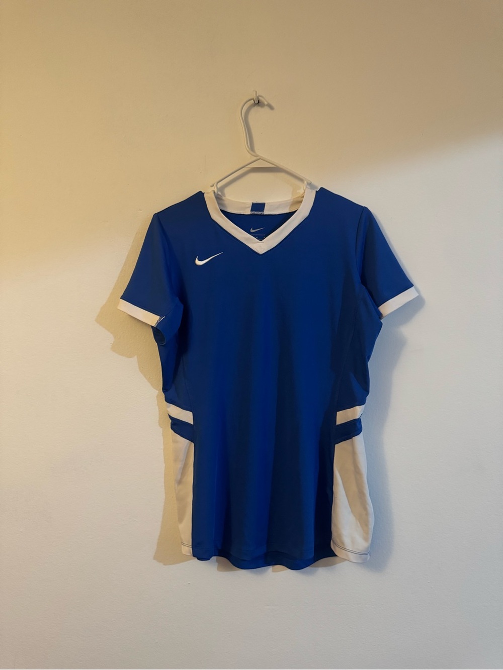 Nike Blue & White Short Sleeve Athletic Jersey